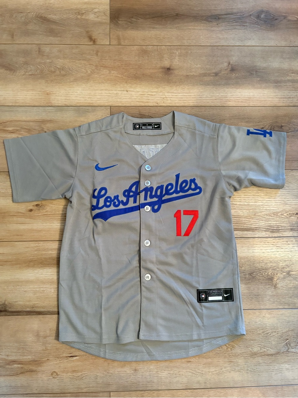 Los Angeles Dodgers Gray Ohtani #17 Baseball Kids Youth medium Jersey